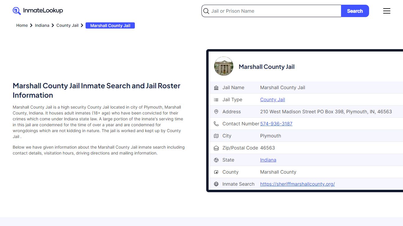 Marshall County Jail Inmate Search, Jail Roster, Bookings, Arrests ...